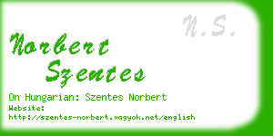 norbert szentes business card